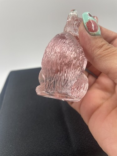 Vintage Mosser Glass Pink Sitting Kitty Cat Figurine #101 - Picture 6 of 9