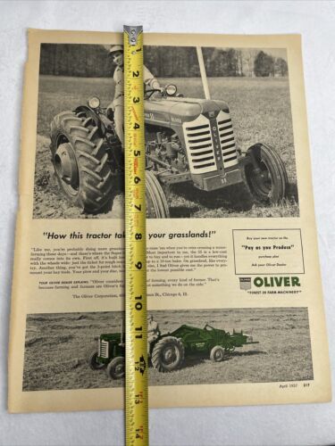 Oliver Tractor Vintage Print Ad Farmer First Farm Machinery 1957 - Picture 9 of 10