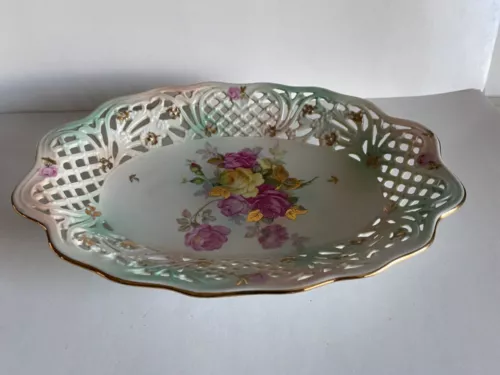 Vintage Schumann Arzberg Bavaria #27 Oval Reticulated Plate