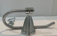 Wall Mounted Toilet Paper Tissue Holder Metal Silver Satin and Polished Coat F41