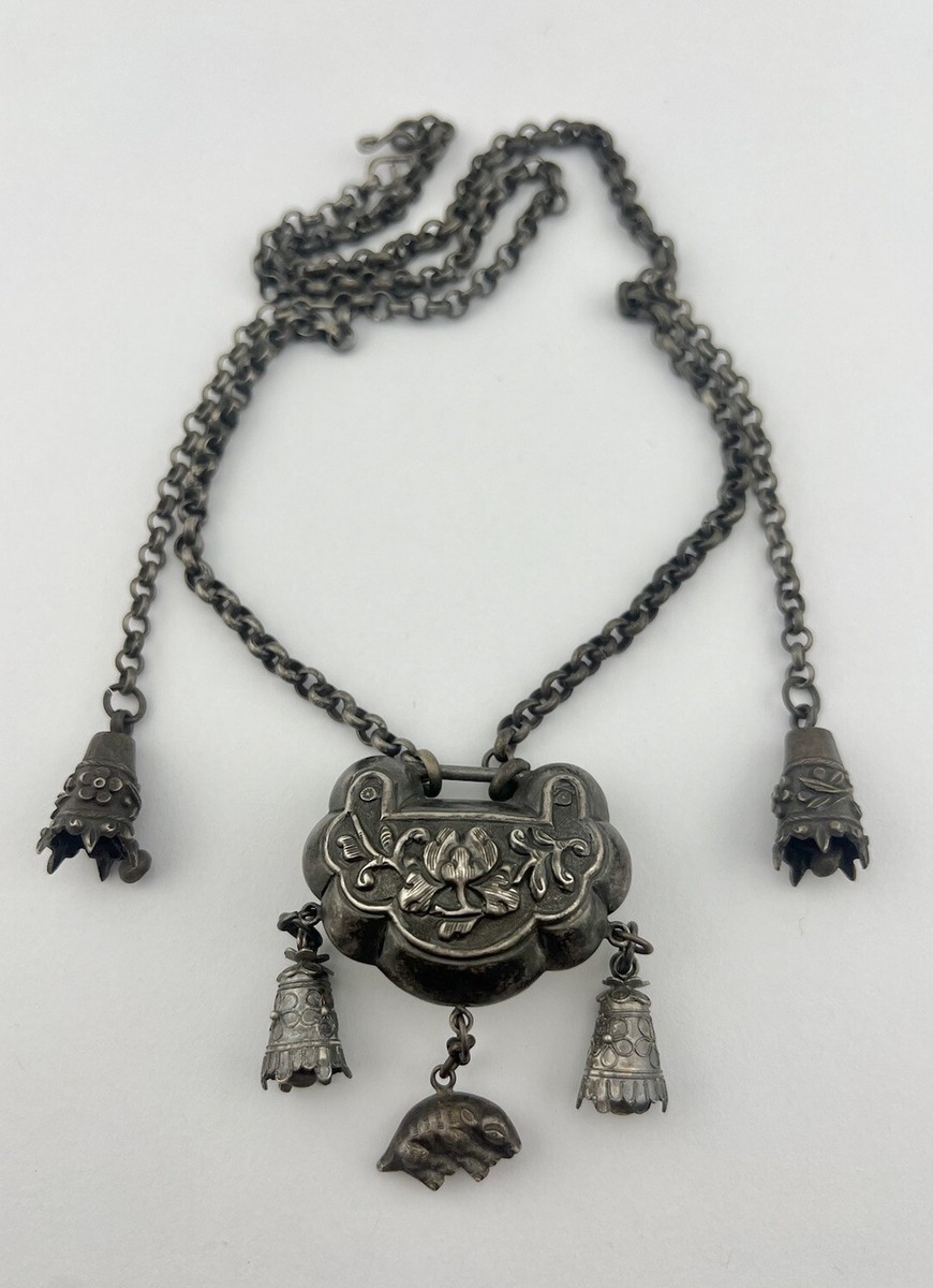 【VINTAGE HOLLYWOOD】[925 Silver] Breeze Bell Necklace VINTAGE Silver 925 Double Bell Necklace/Pendant | eBay