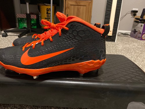 *NEW*Nike Force Zoom Trout Metal Baseball Cleats Black Orange Sz 15 AH3372-080 - Picture 7 of 8