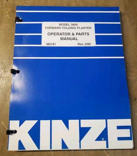 Kinze Modell 3800 vorwärts klappbares Pflanzgefäß Bediener- und Teilehandbuch #1J-2383-Y21 - Bild 1 von 5