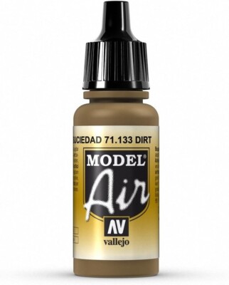 Vallejo Model Air Paint: 17ml  71133 Dirt. Khaki Brown.