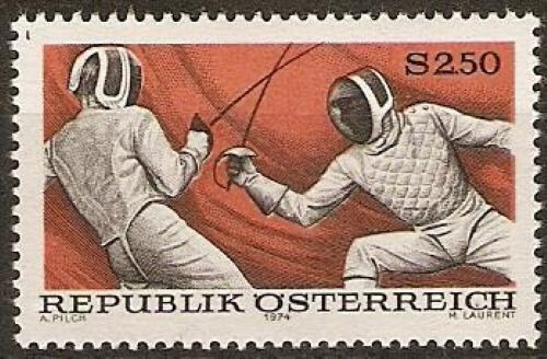 Briefmarke Motivmarke Fechten Österreich (BM1-2-2) - Picture 1 of 1
