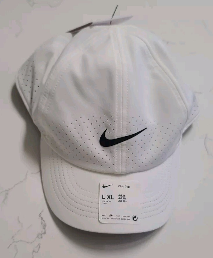 NEW Size L/XL Nike Club White Cap Hat Black Logo NWT Men's | eBay
