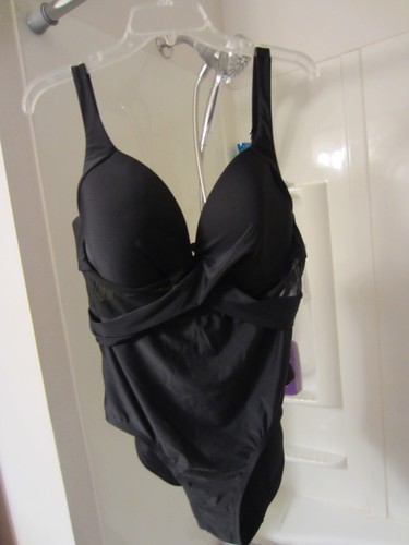 NWT women's sexy one piece swimsuit Meet.Curve Size 2xl black wired - Picture 12 of 13