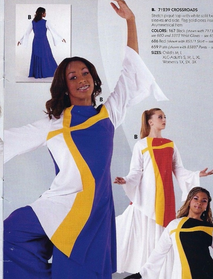 NWT Praise Liturgical Bell Sleeve Top Gold Cross Inset Red or Plum
