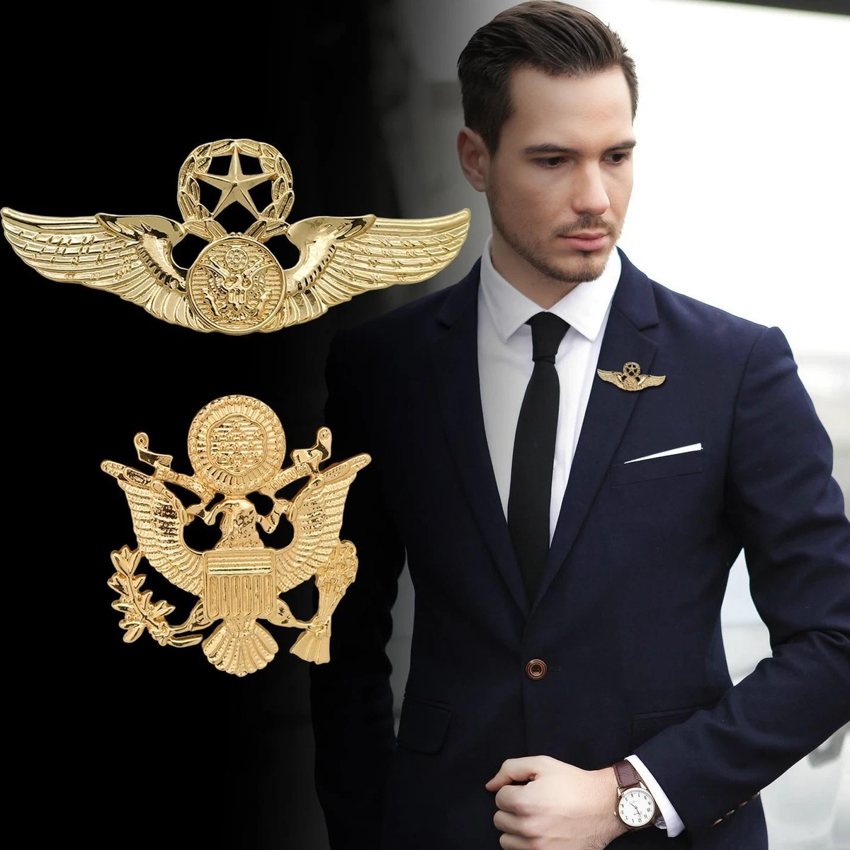 Eagle Badge Men Brooch European And American Fashion Pin Buckle Retro Vest Suit
