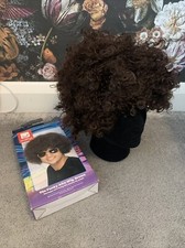 Peruka dla dorosłych lata 70. funky peruka afro brązowa