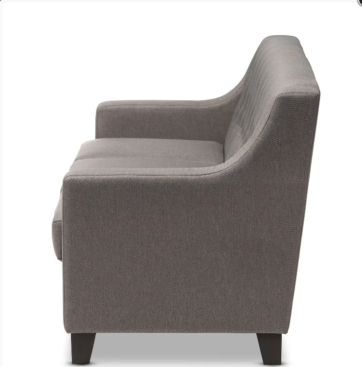 Sofá de 3 plazas tapizado en tela gris Baxton Studio Arcadia Foto 4 de 4