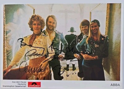 ABBA Original Autogramm Signiert Autograph Signed Autogrammkarte 10x14cm Polydor