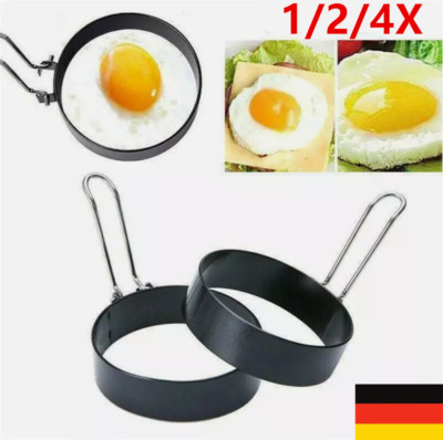 Edelstahl Ei Ring 1-4X Spiegeleiform für Bratpfanne Ei Ringe Pfannkuchenform Run