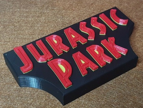 Jurassic Park - 3D-gedrucktes Filmlogo - Dies ist ein tolles Stück Regalkunst - Bild 1 von 3