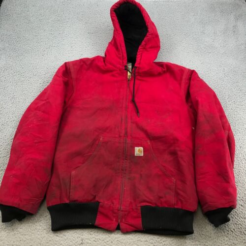 Vintage Carhartt Jacket Adult Medium Red Canvas Q… - image 1