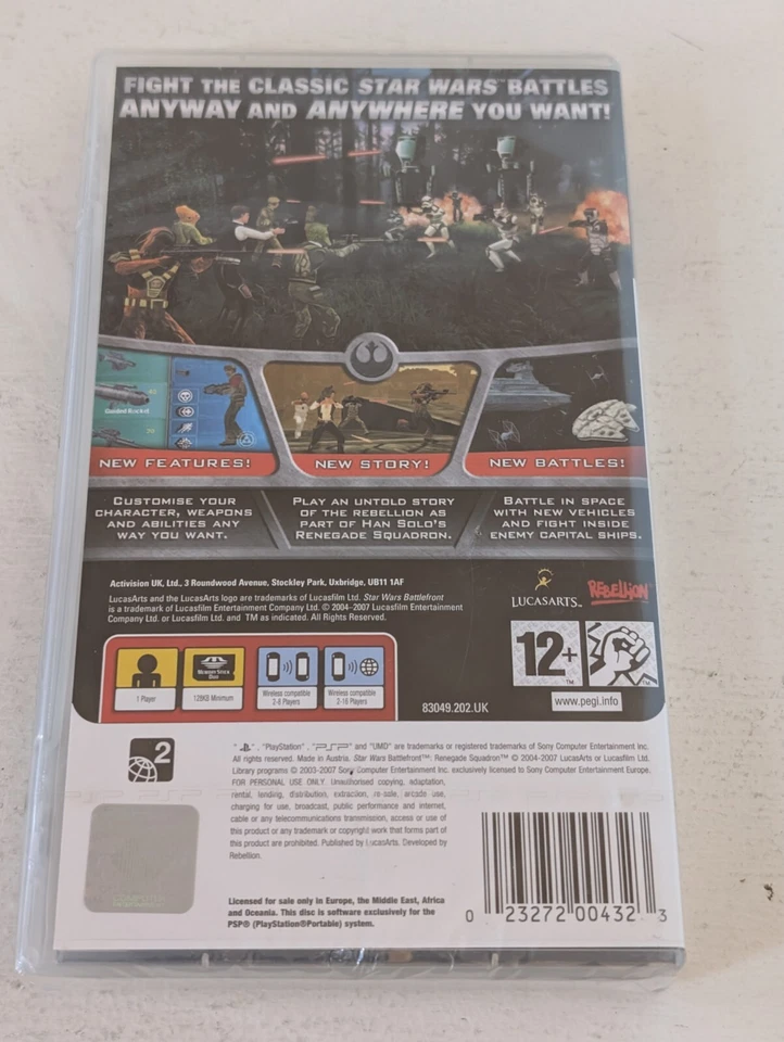 Star Wars Battlefront Renegade Squadron Sony PSP PlayStation Portable Game New - Bild 3 von 4