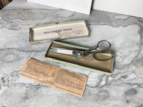 Wiss Model C Pinking Shears Scissors Sewing Original Box Chrome Vintage Free Shp - Picture 14 of 14