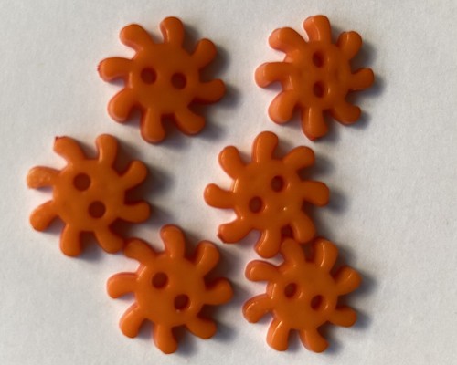 6 x Colourful Gear Flower Buttons - 1.3cm (Pick your colour) - Picture 9 of 12