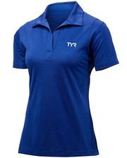 39.99 TYR Women s Alliance Tech Short Sleeve Polo, S, Royal Blue
