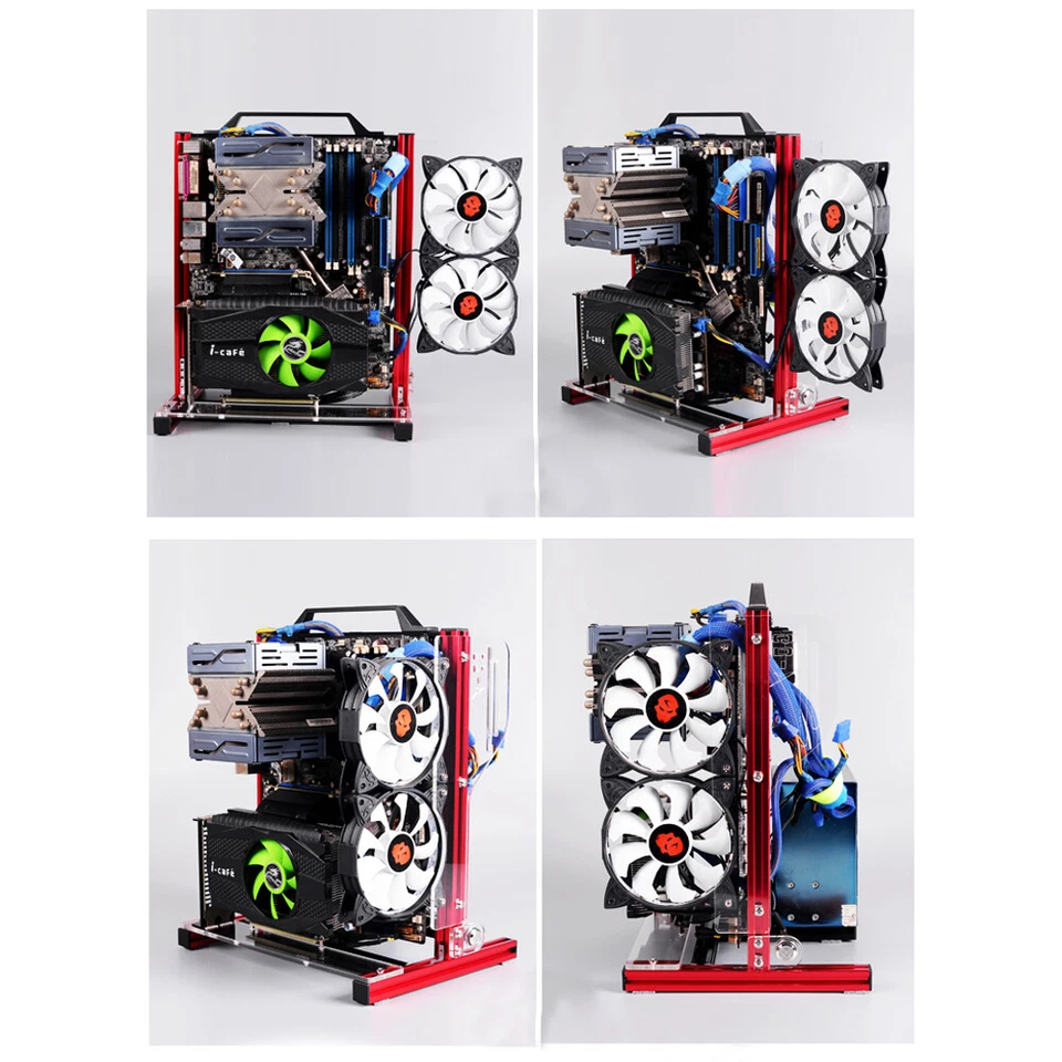 Telaio banco prova verticale completo dissipazione calore nudo ITX ATX MATX scheda madre US - Immagine 3 di 4