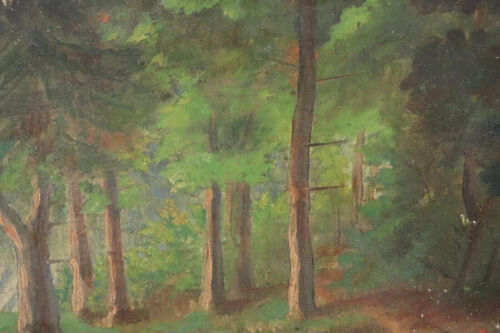 Antikes Ölgemälde, Waldlandschaft im Frühherbst, sign. Stetö Bálay, Ungarn, 1913 - Bild 4 von 11