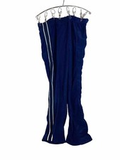 Vintage Small 70s Pants Brush Nylon NWOT Unbranded Navy Blue Crushed Velvet Feel