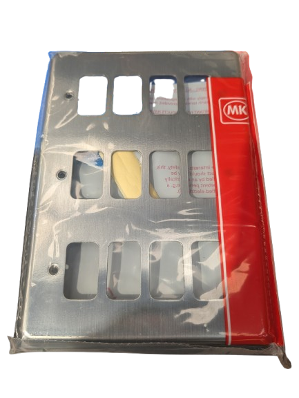 MK Albany/Grid Plus - K3442 MCO - 12 Module Grid Matt Chrome Frontplate