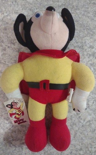 Mighty Mouse 9" Plush Vintage W/Tags Rare Viacom 1989 - Imagen 1 de 7