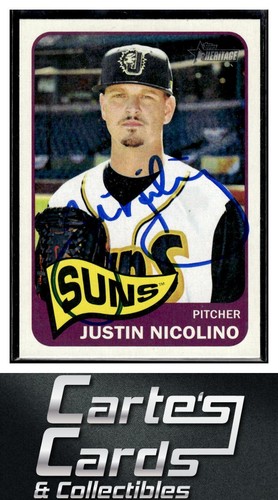 Justin Nicolino 2014 Topps Heritage Minor League #196 TTM/IP Signed Autographed - Picture 1 of 2