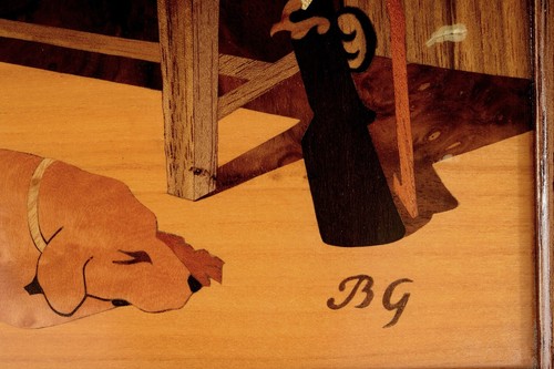 Vintage BG Germany Buchschmid & Gretaux Wood Inlay Marquetry Tray - Picture 2 of 9