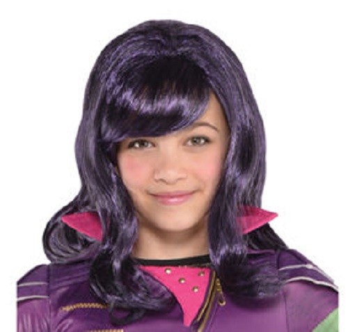 Disney's Descendants: Girls Mal Wig One Size Child -NEW!! - Afbeelding 1 van 1