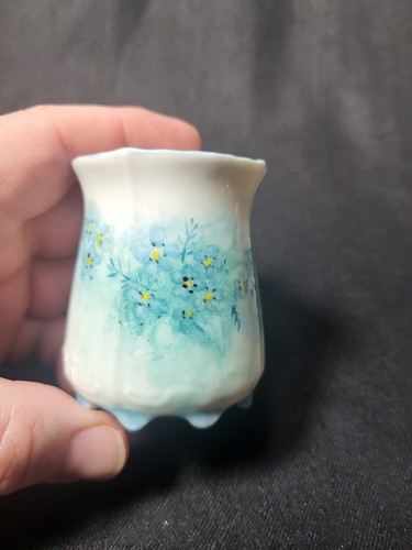 Antique, Blue and White, Toothpick Holder, Floral, Flowers - Picture 3 of 13