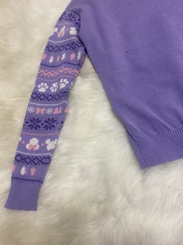 Disney 100 Mickey Minnie Mouse Merry And Bright Christmas Sweater Sz 10-12 Girls - Picture 14 of 15