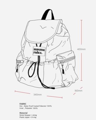 ★masmarulez★ String Flap Backpack Ivory Masmarulez] Korean String Flap Backpack Lightweight