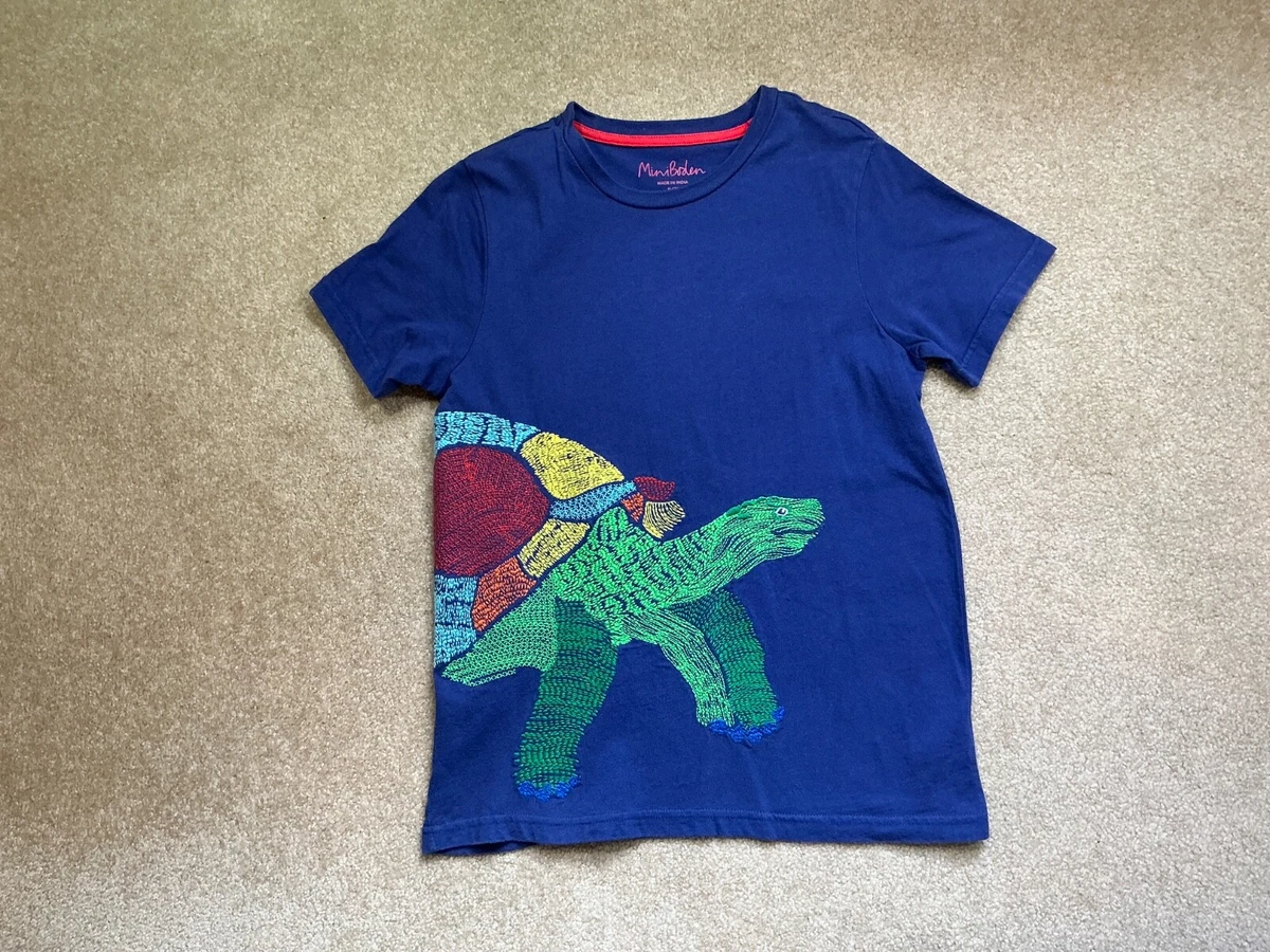 T-shirt Bambino Mini Boden Con Leone, Cotone 100%, Manica Corta, Blu, Taglie 2-12 Anni