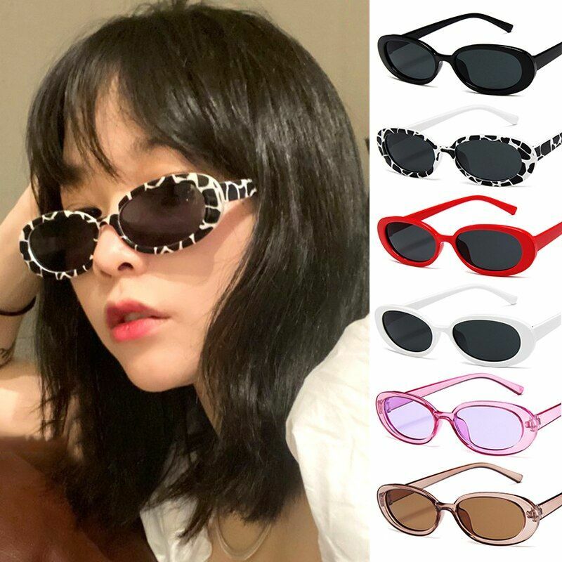 Ladies Cat Eye Sunglasses Retro Oval Decorative Glasses Women Eyewear Accessorie-image