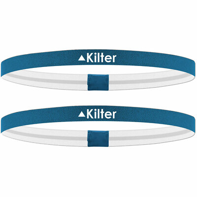 Kilter 2er-Pack 14 mm Sport Stirnbänder Fitnessstudio Tennis Fußball Yoga Pilates Laufen blau