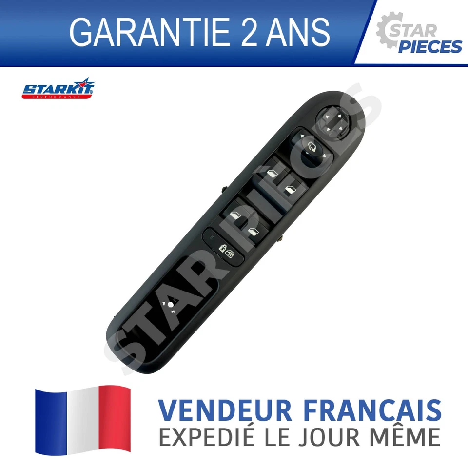COMMANDE BOUTON LEVE VITRE AVANT GAUCHE 3008 5008 2010-2016 6490X6 96650621ZD - Photo 3/4