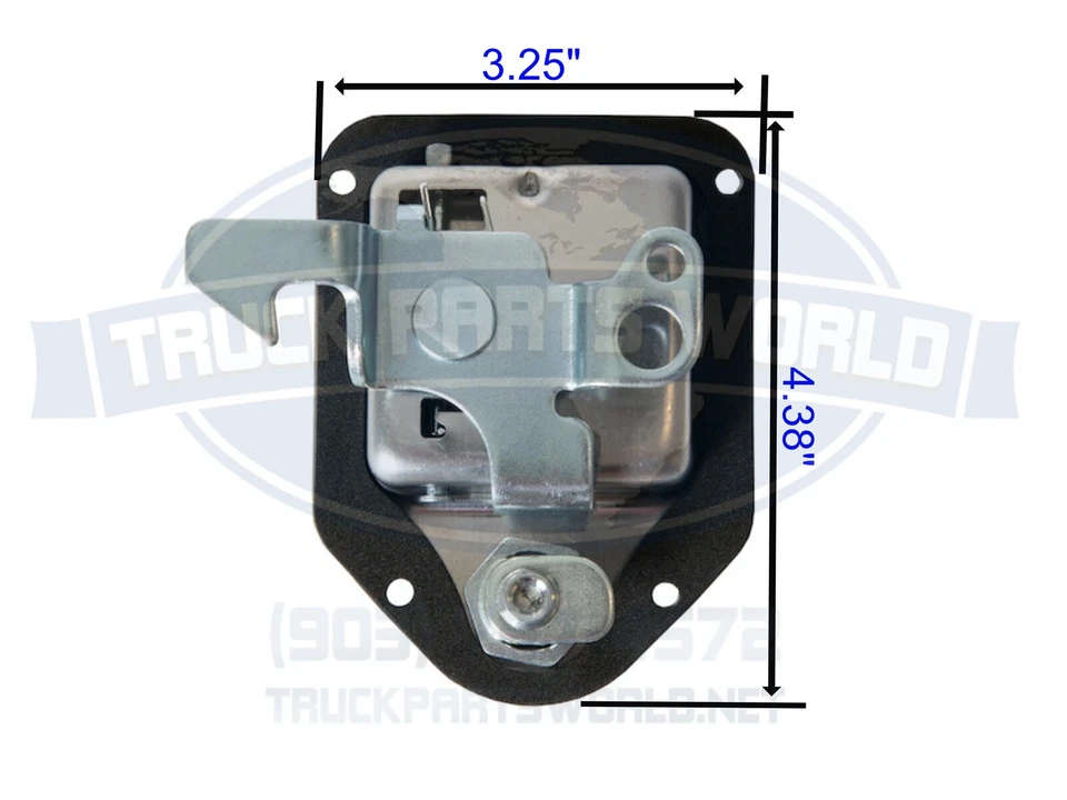 Trava de porta 4 reboque pá maçaneta caminhão trailer caixa de ferramentas trava chave de aço 4-3/8"3-1/4" - Imagem 2 de 4