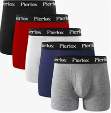 Pierlox Cotton Men's Boxer Briefs Underwear Men Pack of 5