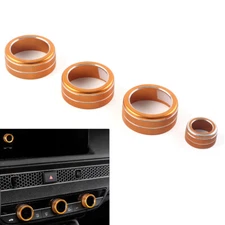 4x Console AC Climate Control Knob Ring Cover For Honda Civic 11th 2022+Orange