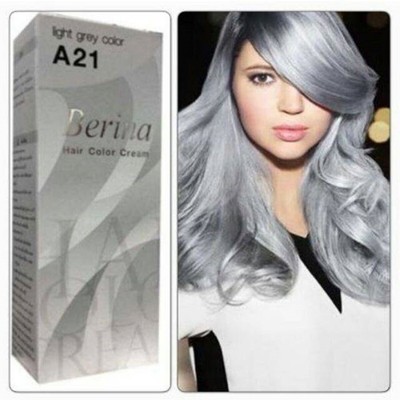 Berina A21 Light Grey Silver Hair Color Permanent Cream