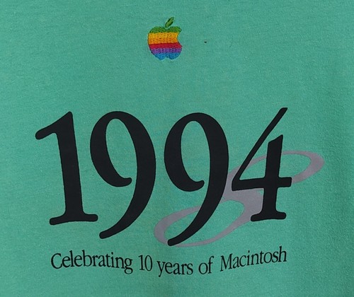 Vintage 90s Apple "Celebrating 10 years Of MacIntosh" T-Shirt Size Medium, IBM - Bild 2 von 11