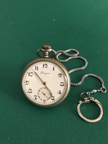 Orologio da taschino Longines 1920 cassa in acciaio movimento ad ancora |  eBay