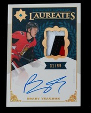 Brady Tkachuk Signature Material Laureates /99 Signed UD Patch Hockey Card
