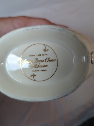 Mikasa Bridal Lace Ivory Bone China A9101 Gravy Boat with saucer - Picture 6 of 9