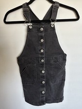 EUC OshKosh B gosh Girls Black Denim Overall Skirt size 7