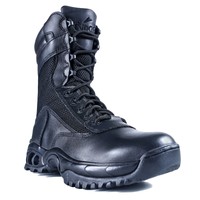 Men's Black Leather Zipper Work Boots