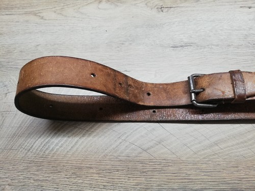 WW2 WWII MARKED 1942 RUSSIAN SOLDIERS COMBAT 122 cm/48" LEATHER BELT IRON BUCKLE - Picture 9 of 12