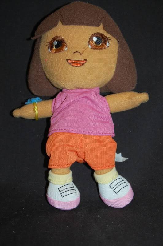 Dora The Explorer Doll Brown Hair Mauve Shirt Orange Shorts Plush